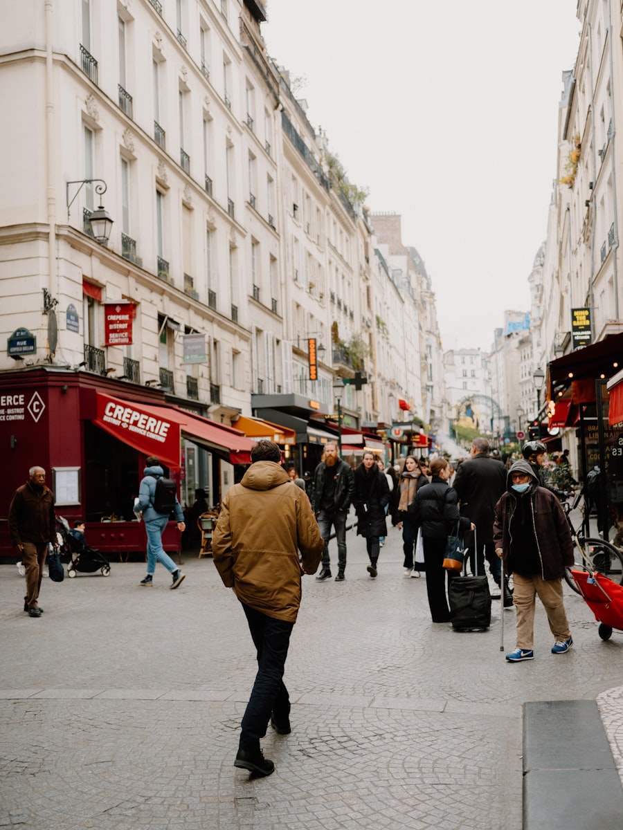 A pedestrian street in a European city